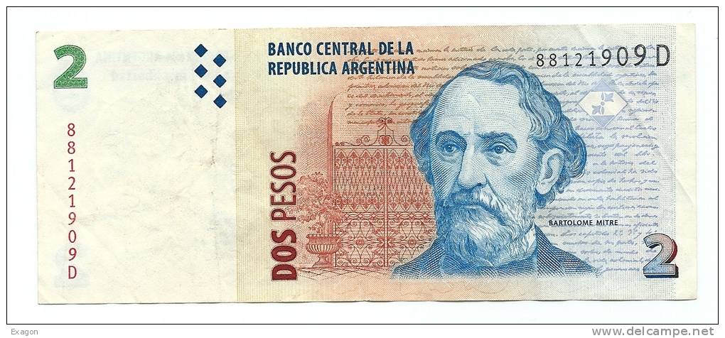Banconota Da  2   PESOS   ARGENTINA   -  Anno 2002. - Argentine
