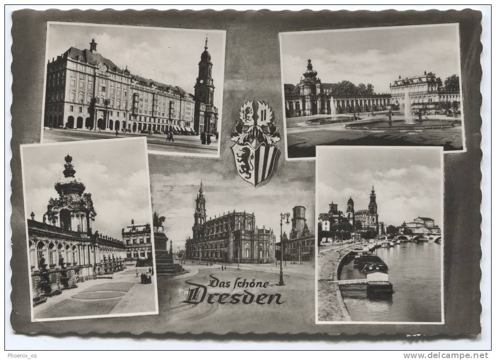 GERMANY - DRESDEN,mosaic Postcard, Porto, 1962. - Dresden