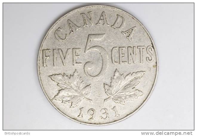 Canada - George V - 5 Cents - 1931 - Canada