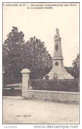 7. BIDACHE. MONUMENT COMMEMORATIF AUX MORTS DE LA GRANDE GUERRE. - Bidache