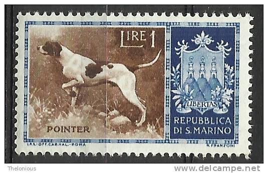 # 1956 San Marino - Cani Da 1 Lira - Nuovo / Mint - Unused Stamps