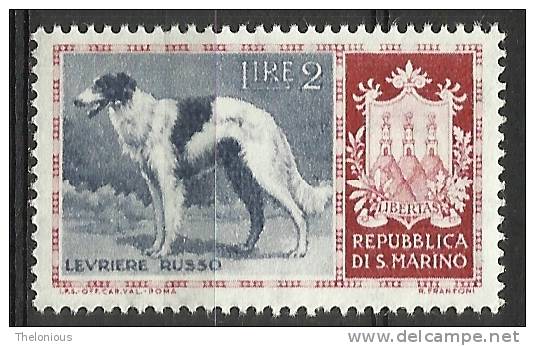 # 1956 San Marino - Cani Da 2 Lira - Nuovo / Mint - Unused Stamps