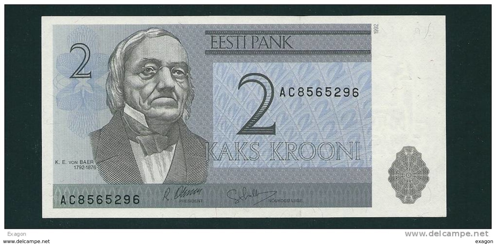 Banconota Da   2  KROONI  ESTONIA - Anno 1992. - Estonie