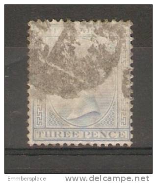 NATAL - 1874/ VICTORIA 3d GREY-BLUE USED (W/M CROWN CC) - Natal (1857-1909)