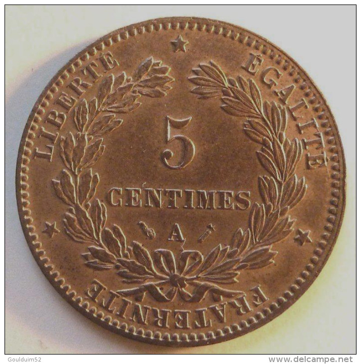 Cinq Centimes 1881 A  Cérès - Autres & Non Classés