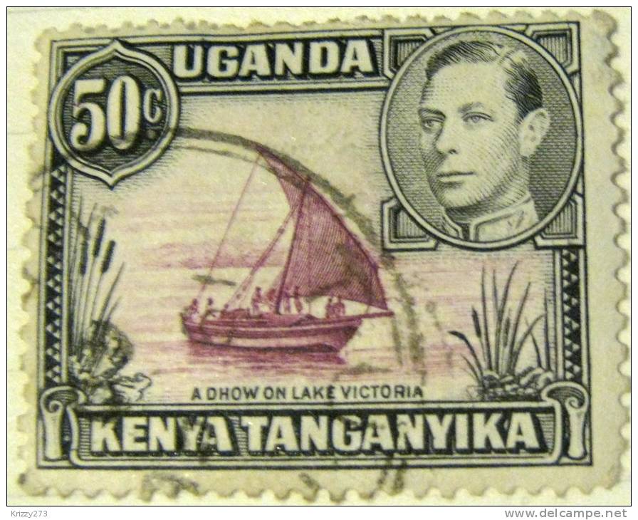 Kenya 1938 Dhow On Lake Victoria 50c - Used - Kenya, Uganda & Tanganyika