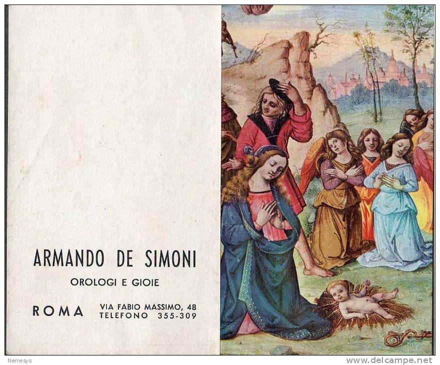 1966 CALENDARIETTO SANTINO ARMANDO DE SIMONI OROLOGI E GIOIE VIA FABIO MASSIMO  ROMA - Petit Format : 1961-70