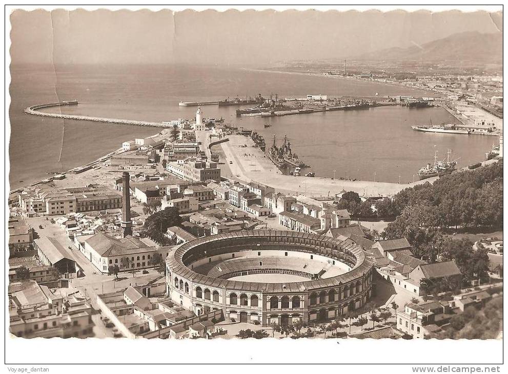 CP, Espagne, Malaga, Plaza De Toros Y Puerto, Vierge, Dentelée - Málaga