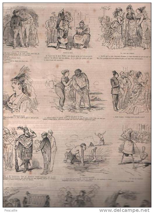 L´ILLUSTRATION 26 07 1873 - POMPIERS INCENDIE RUE MONGE - SAMUEL BAKER - EQUITATION PAPER HUNT - DURFORT GARD - HUMOUR