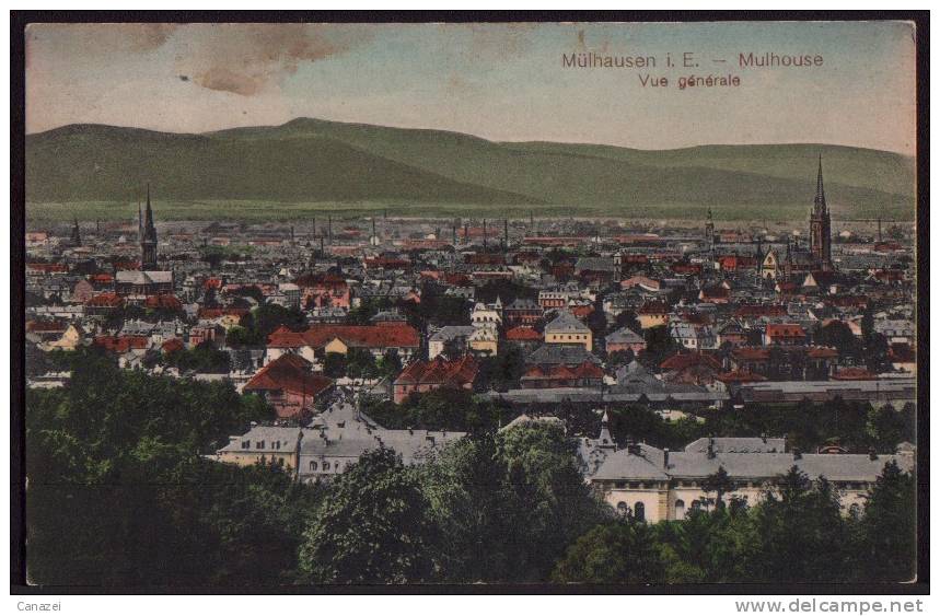 AK Mülhausen/Mulhouse, Vue Generale, Stempel 1916 - Elsass