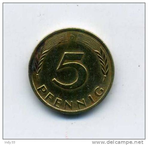 - ALLEMAGNE RFA. 5 PFENNIG 1972 . - 5 Pfennig