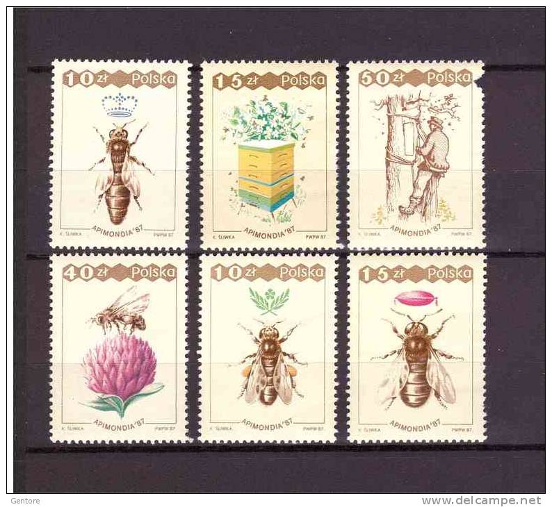 POLAND 1987  Apimondia  Cpl Set Of 6 Yvert Cat. N° 2915/20    MNH** (value By 50 Z. 2° Choice) - Honeybees
