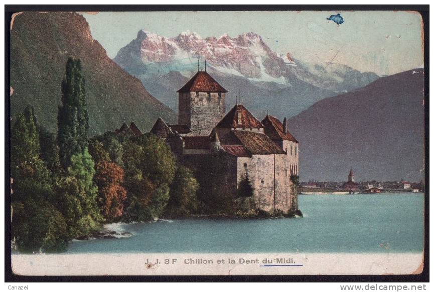 AK Chillon Et La Dent Du Midi, Ungelaufen, Sehr Alt - Laufen-Uhwiesen 