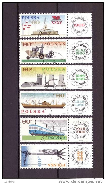 POLAND 1966  Nationalizations  Cpl Set Of 6 Yvert Cat. N° 1516/21  Fine Used - Unclassified