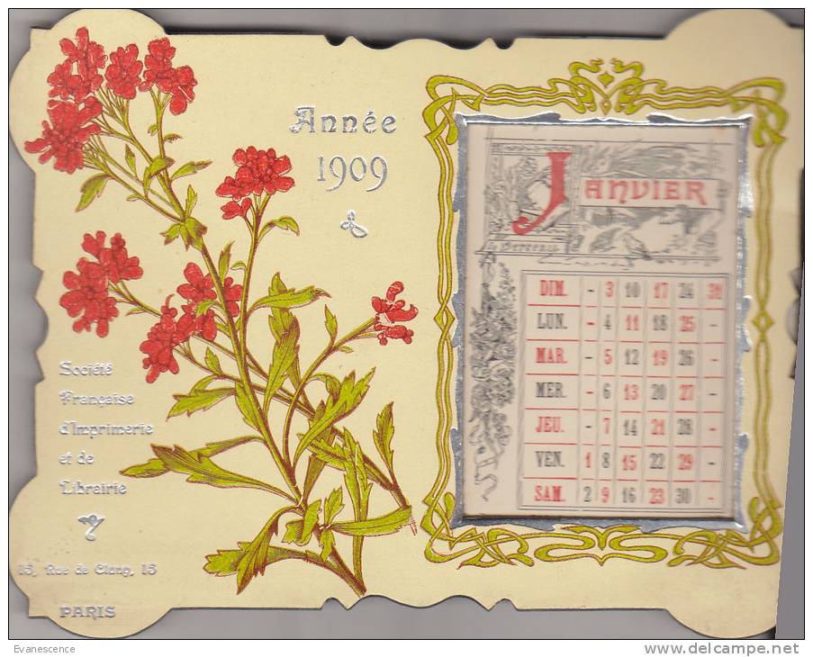 JOLI CALENDRIER A POSER AVEC LES MOIS COMPLETS - Tamaño Grande : 1901-20