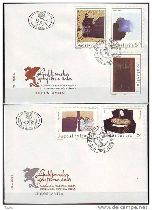 YUGOSLAVIA - JUGOSLAVIJA  - FDC - GRAPHIC PAINTING - CIUHA - REMEC - DEBENJAK - BERNIK - MARAŽ  - 1982 - Other & Unclassified