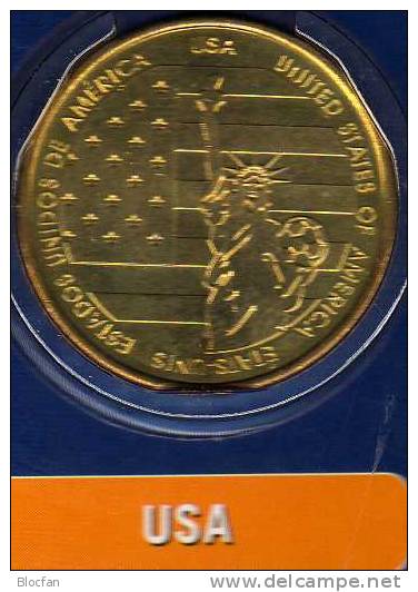 Team USA In Gruppe E Fussball-WM 2006 Medaille Prägefrisch BRD ** 12€ Für Folder Mit Fußball Und Freiheits-Statue - Firma's