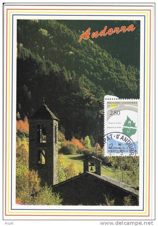 Carte Maximum ANDORRE Fse  N° Yvert  454 (La Nature) Obl Sp  1995 - Maximum Cards