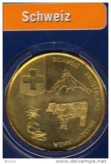 Team Schweiz In Gruppe G Fussball-WM 2006 Medaille Prägefrisch BRD ** 12€ Für Folder Mit Fußball Und Alpen-Kuh - Professionnels/De Société