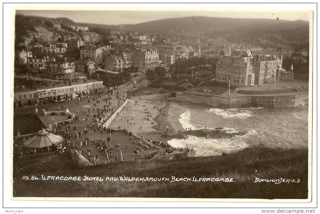 ENGLAND-ANGLETERRE-ILFRACOMBE-car Te-photo  Neuve-hotel And Wildersmouth Beach -14x9 Cm - Ilfracombe