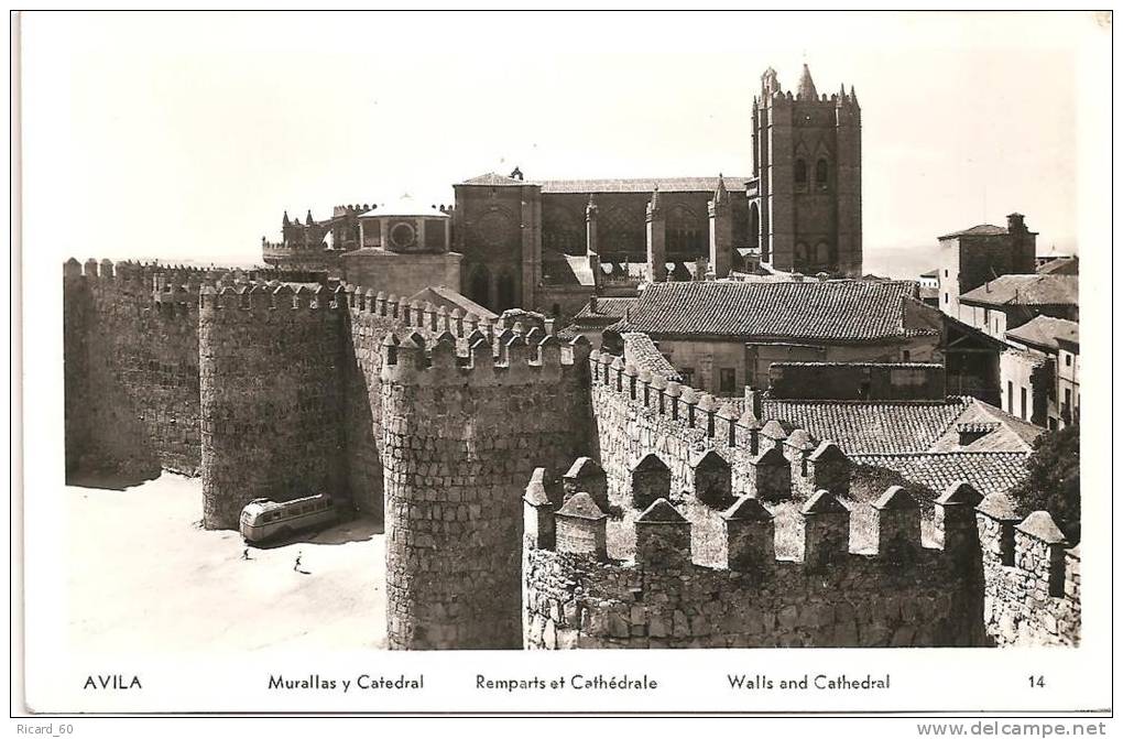 Cpa ,avila, Murallas Y Catedral - Ávila