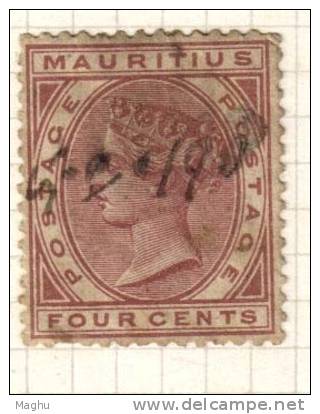 Mauritius Used , 4c Rose,  Inland Revenue, Fiscal - Mauritius (...-1967)