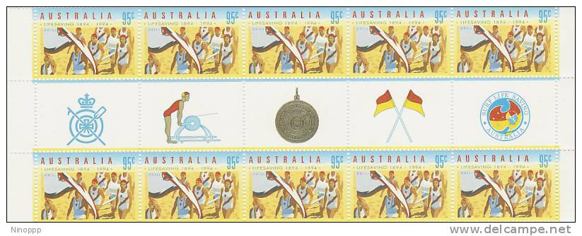 Australia-1994 Lifesaving 95c Gutter Strip  MNH - Blocks & Sheetlets