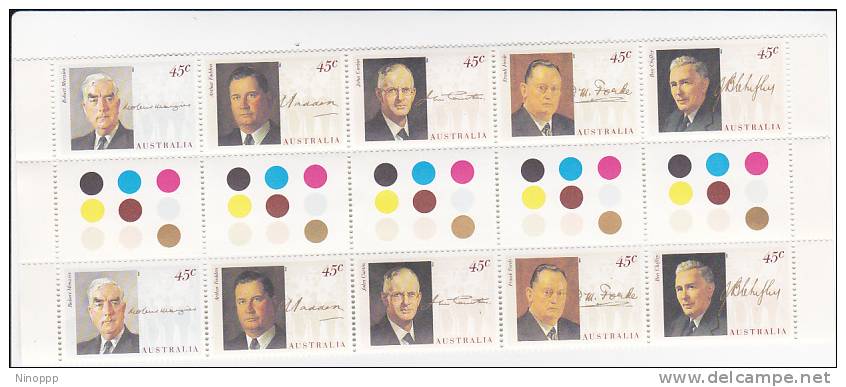 Australia-1994 Prime Ministers Gutter Strip MNH - Blocks & Sheetlets