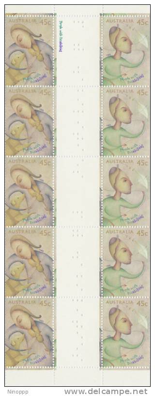 Australia-1995 People With Disabilities Gutter Strip MNH - Blocks & Sheetlets