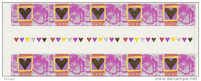 Australia-1996 Heart And Rose Gutter Strip MNH - Blocs - Feuillets