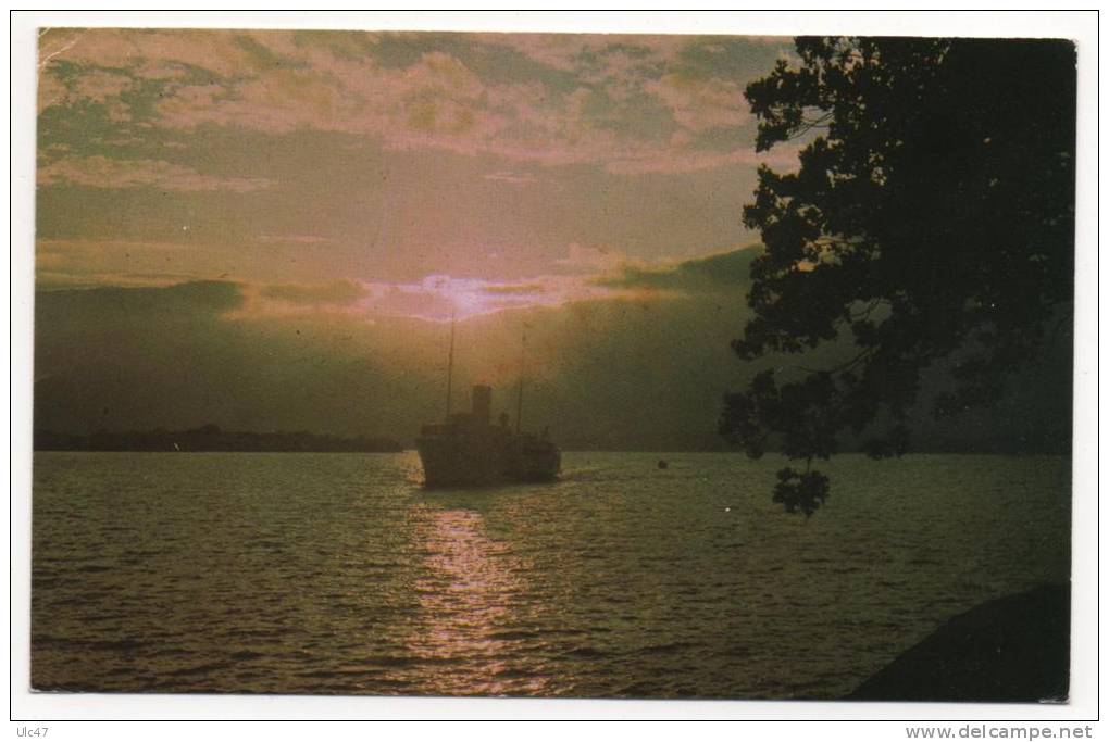 - SUNSET OVER LOCH LOMOND. - Timbre  - Scan Verso - - Dunbartonshire