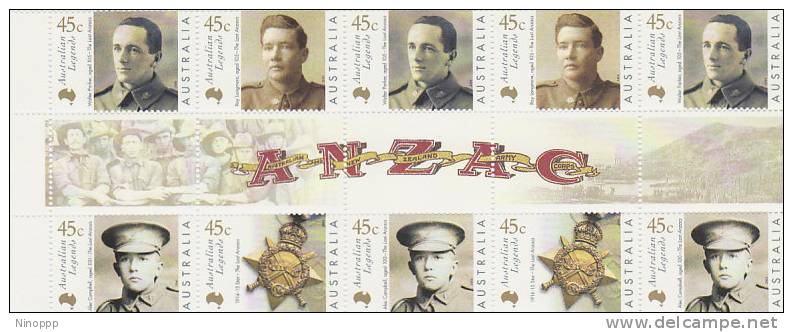 Australia-2000 ANZAC Australian Legends Gutter Strip   MNH - Blocs - Feuillets