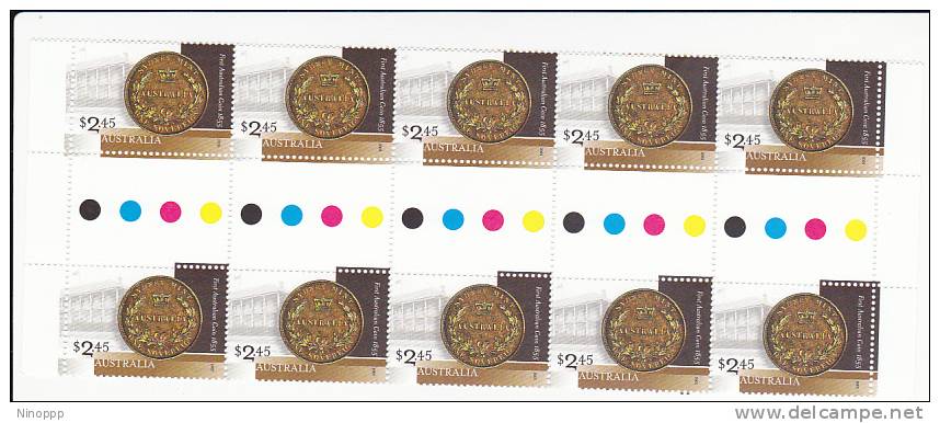 Australia-2005 150th Anniversary Coin $ 2.45 Gutter Strip     MNH - Blocks & Sheetlets