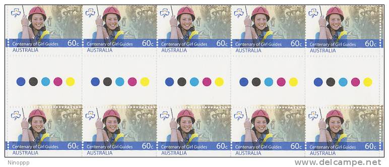 Australia-2010 Centenary Of Girl Guides 60c Gutter Strip MNH - Blocks & Sheetlets