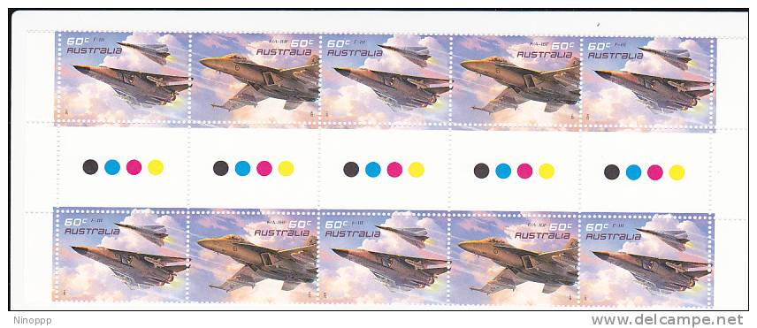 Australia-2011 Air Force Aviation Gutter Strip MNH - Blocks & Sheetlets