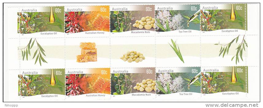 Australia-2011 Farming Native Plants Gutter Strip MNH - Blocks & Sheetlets