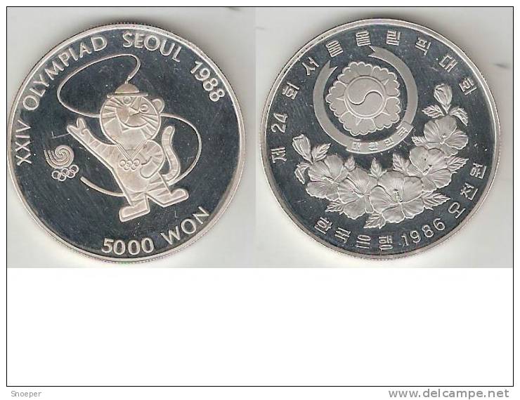 *south Korea 5000 Won 1986  Km 54  Proof - Korea (Süd-)