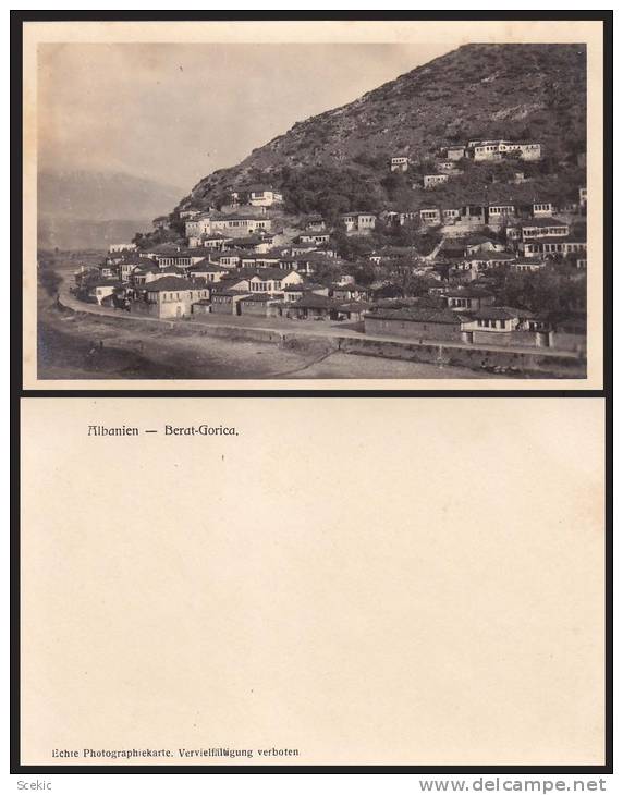 ALBANIA BERAT GORICA PANORAMIC VIEW OLD POSTCARD - D19226 - Albania