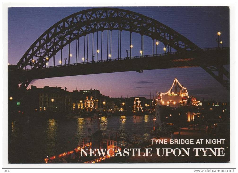 - NEWCASTLE UPON TYNE - TYNE BRIDGE AT NIGHT - Photograph: E. Storey. - - Newcastle-upon-Tyne