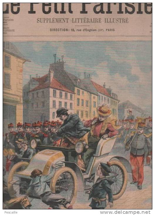 PETIT PARISIEN 18 05 1902 - ACCIDENT AUTOMOBILE RIOM - AMIRAL ROUSTAN - BREST ESCADRE DE LA BALTIQUE - Le Petit Parisien