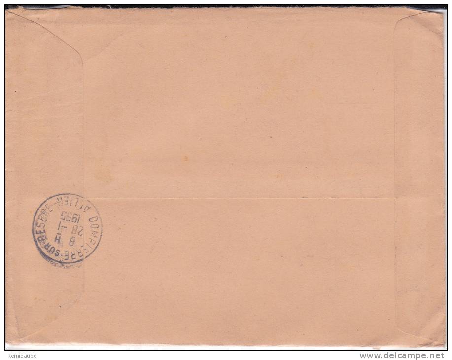 MONACO - 1955 - ENVELOPPE RECOMMANDEE De MONTE CARLO Pour DOMPIERRE - Poststempel