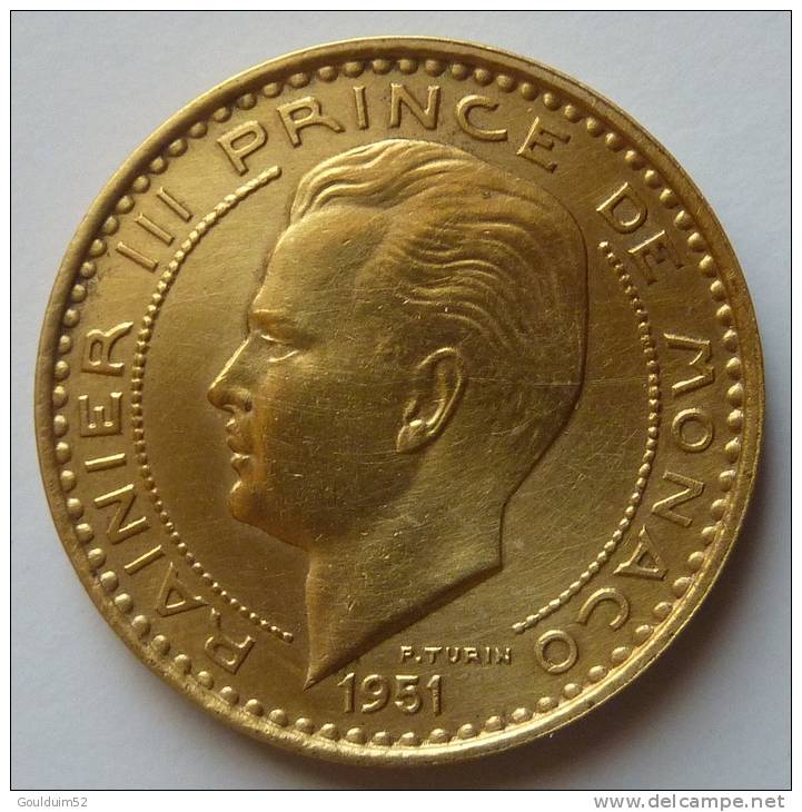 Dix Centimes 1951  Rainier III - 1949-1956 Oude Frank