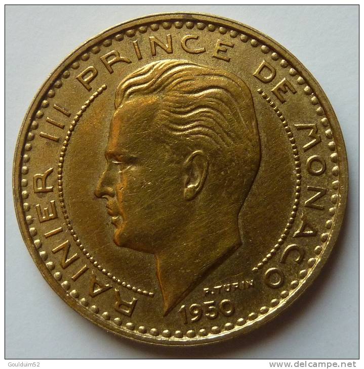 Vingt Centimes 1950  Rainier III - 1949-1956 Alte Francs