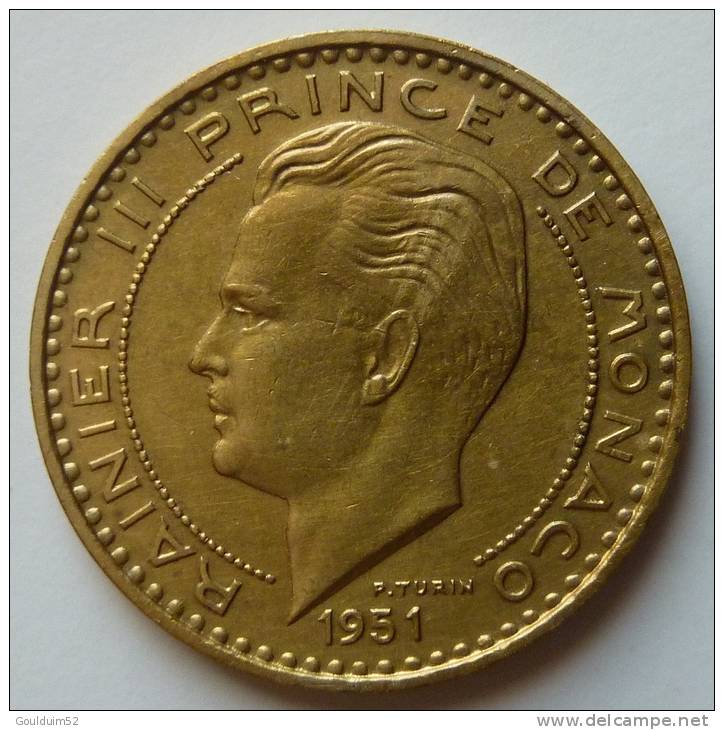 Vingt Centimes 1951  Rainier III - 1949-1956 Anciens Francs