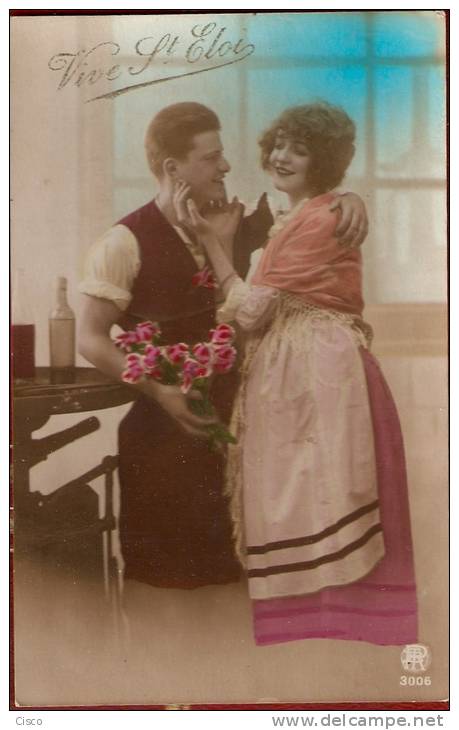 Cartes Postales - Vive Saint ELOI :  Couple - Fleurs - Autres & Non Classés