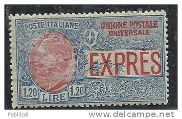 ITALIA REGNO ITALY KINGDOM 1922 SPECIAL DELIVERY ESPRESSO NON EMESSO 1,20 MNH BEN CENTRATO FIRMATO - Poste Exprèsse