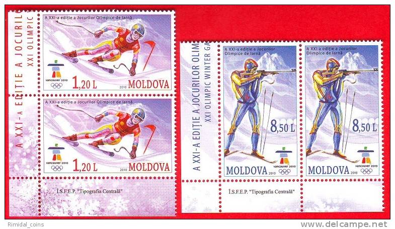 Moldova, Moldawien, Set Of 4 Stamps (2*2), Winter Olympic Games Vancouver 2010 - Winter 2010: Vancouver