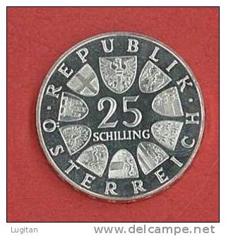NUMISMATICA - AUSTRIA  - ANNO 1968 - 25 SCELLINI - 25 SCHILLING - RARA PROOF - LUKAS VON HILDEBRANDT - Austria