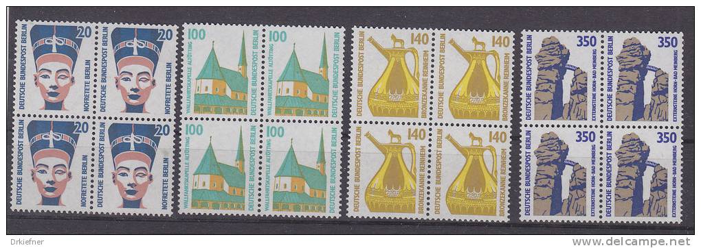 BERLIN  831, 832, 834, 835, 4erBlock. Postfrisch, Rollenmarken - Roller Precancels