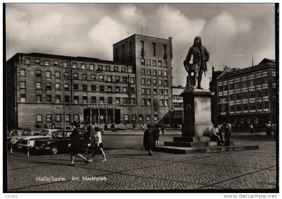 AK Halle/Saale, Am Marktplatz, Echt Foto 1973 - Halle (Saale)